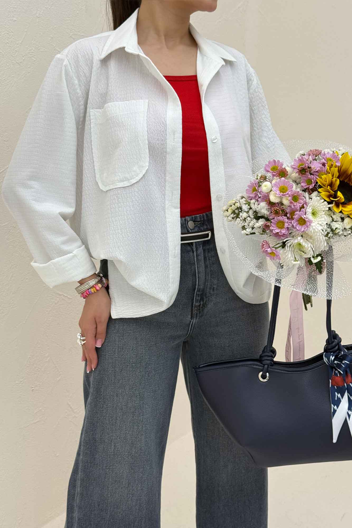 شومیز مانتویی جیب گرد اطلس کد 721