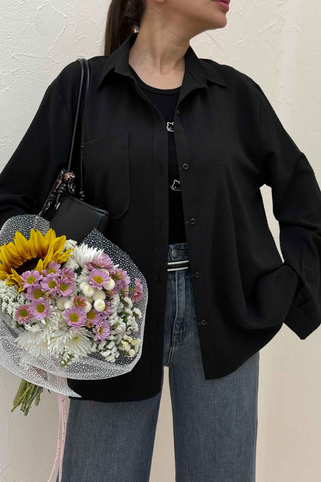 شومیز مانتویی جیب گرد اطلس کد 721