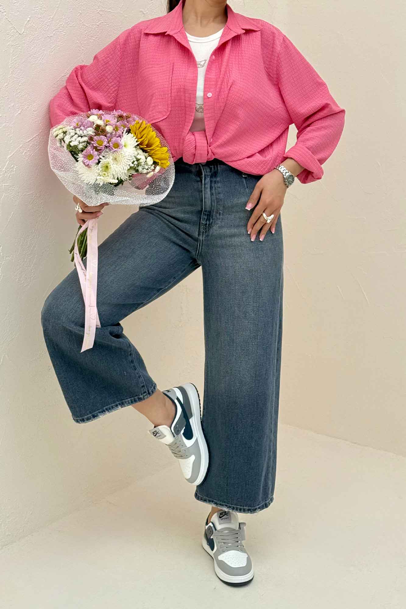 شومیز مانتویی جیب گرد اطلس کد 721