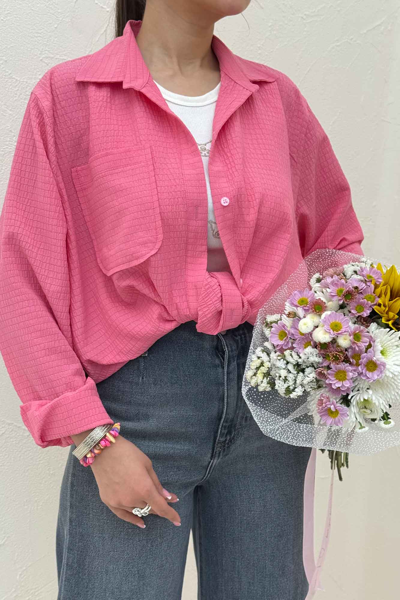 شومیز مانتویی جیب گرد اطلس کد 721