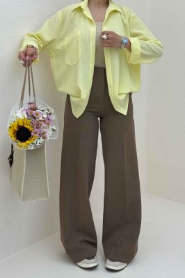 شومیز مانتویی جیب گرد اطلس کد 721