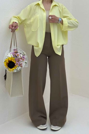 شومیز مانتویی جیب گرد اطلس کد 721