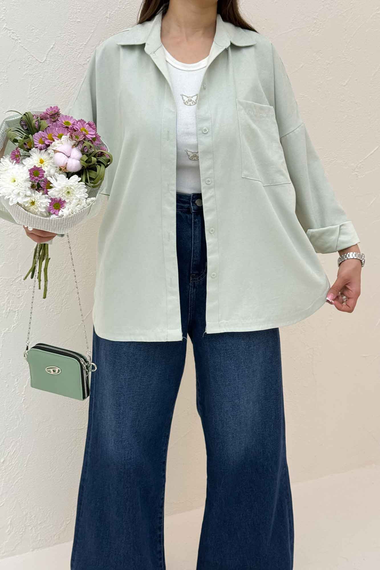 شومیز مانتویی بغل هلال لاریسا