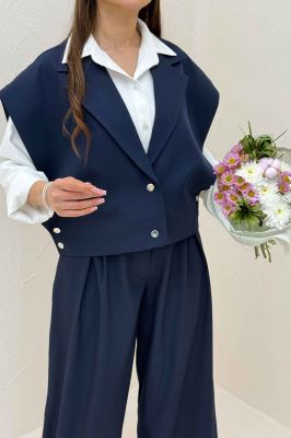 ست وست و شلوار بزیاق دکمه پرچی HALF