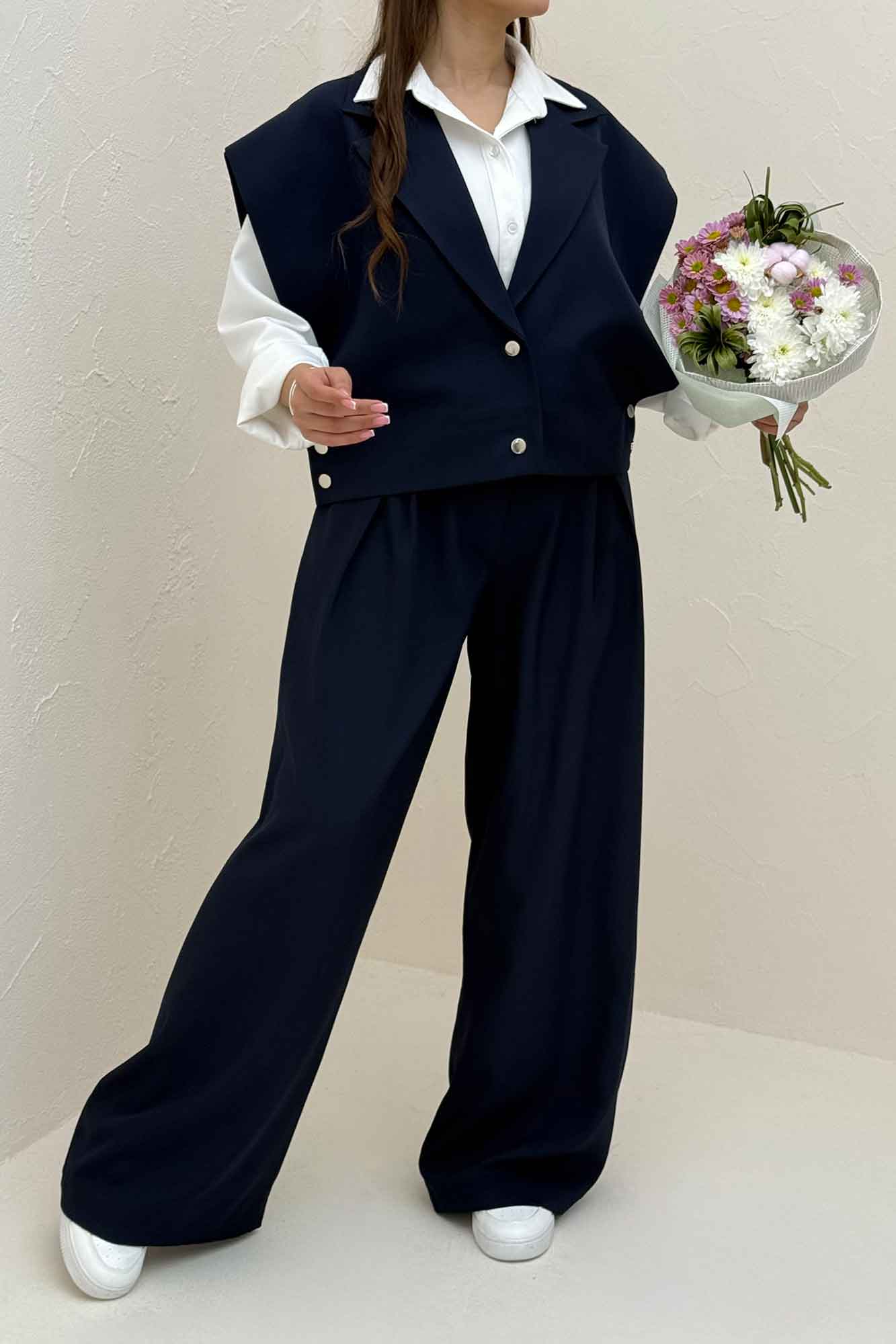 ست وست و شلوار بزیاق دکمه پرچی HALF