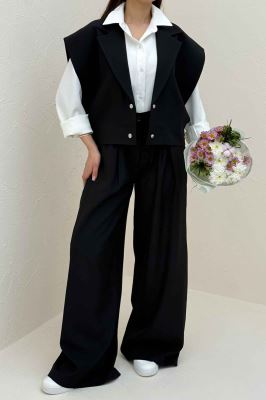 ست وست و شلوار بزیاق دکمه پرچی HALF