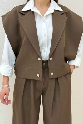 ست وست و شلوار بزیاق دکمه پرچی HALF