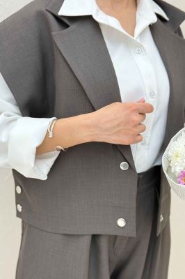 ست وست و شلوار بزیاق دکمه پرچی HALF