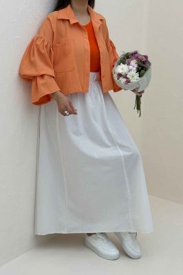 ست شومیز و دامن اطلس بلوسا