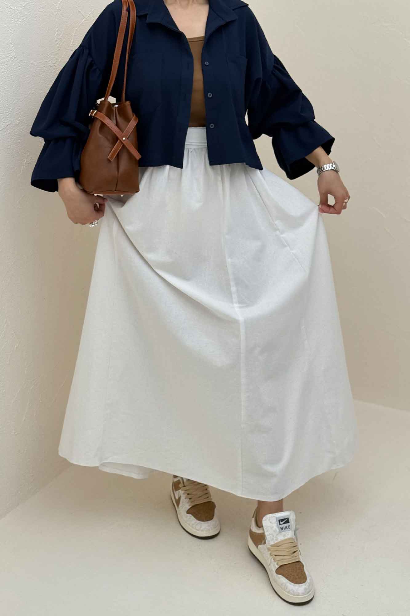 ست شومیز و دامن اطلس بلوسا