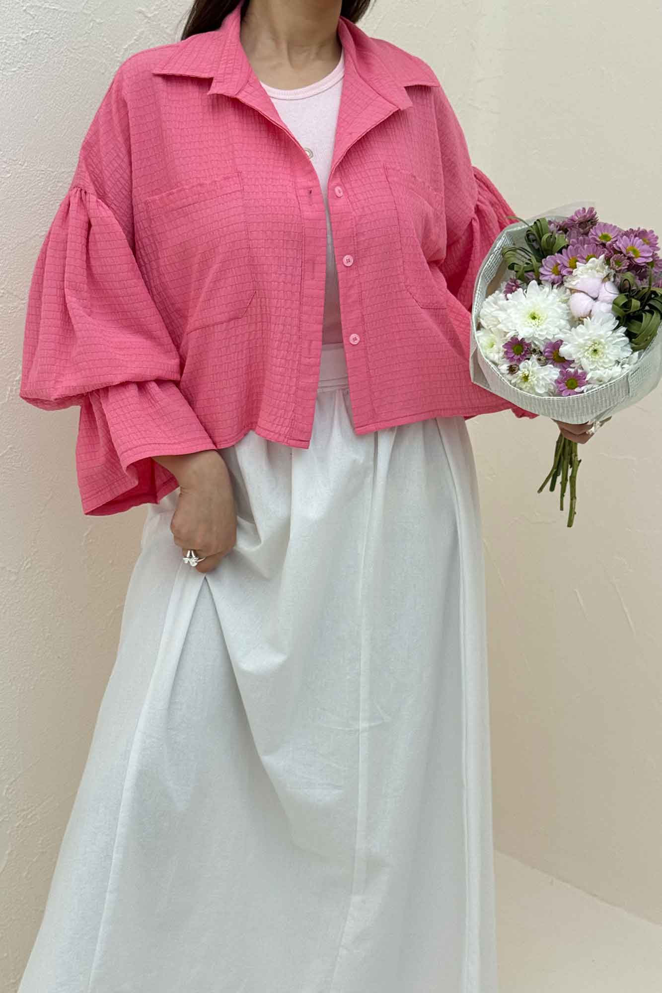 ست شومیز و دامن اطلس بلوسا