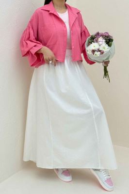 ست شومیز و دامن اطلس بلوسا