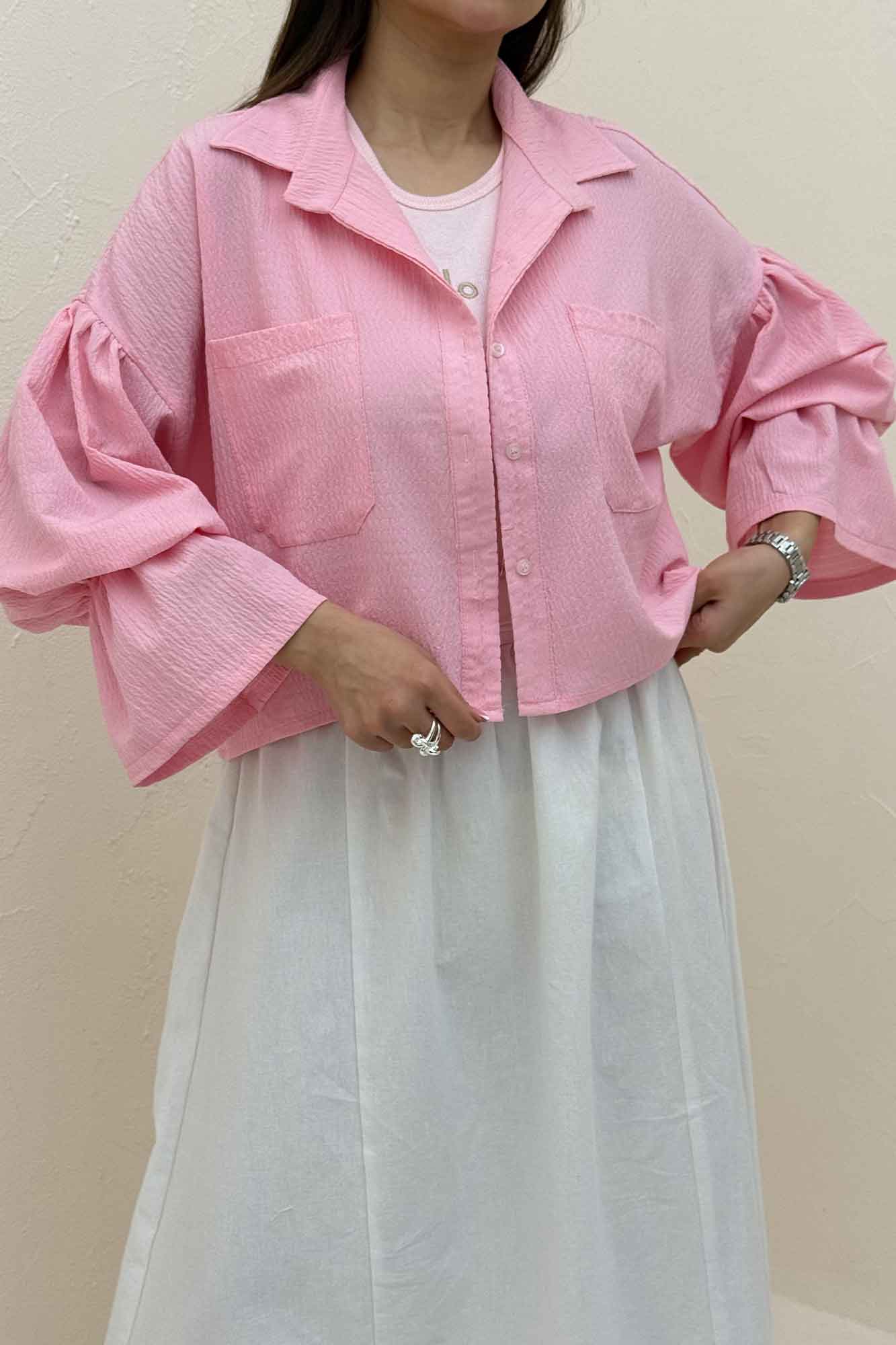 ست شومیز و دامن اطلس بلوسا