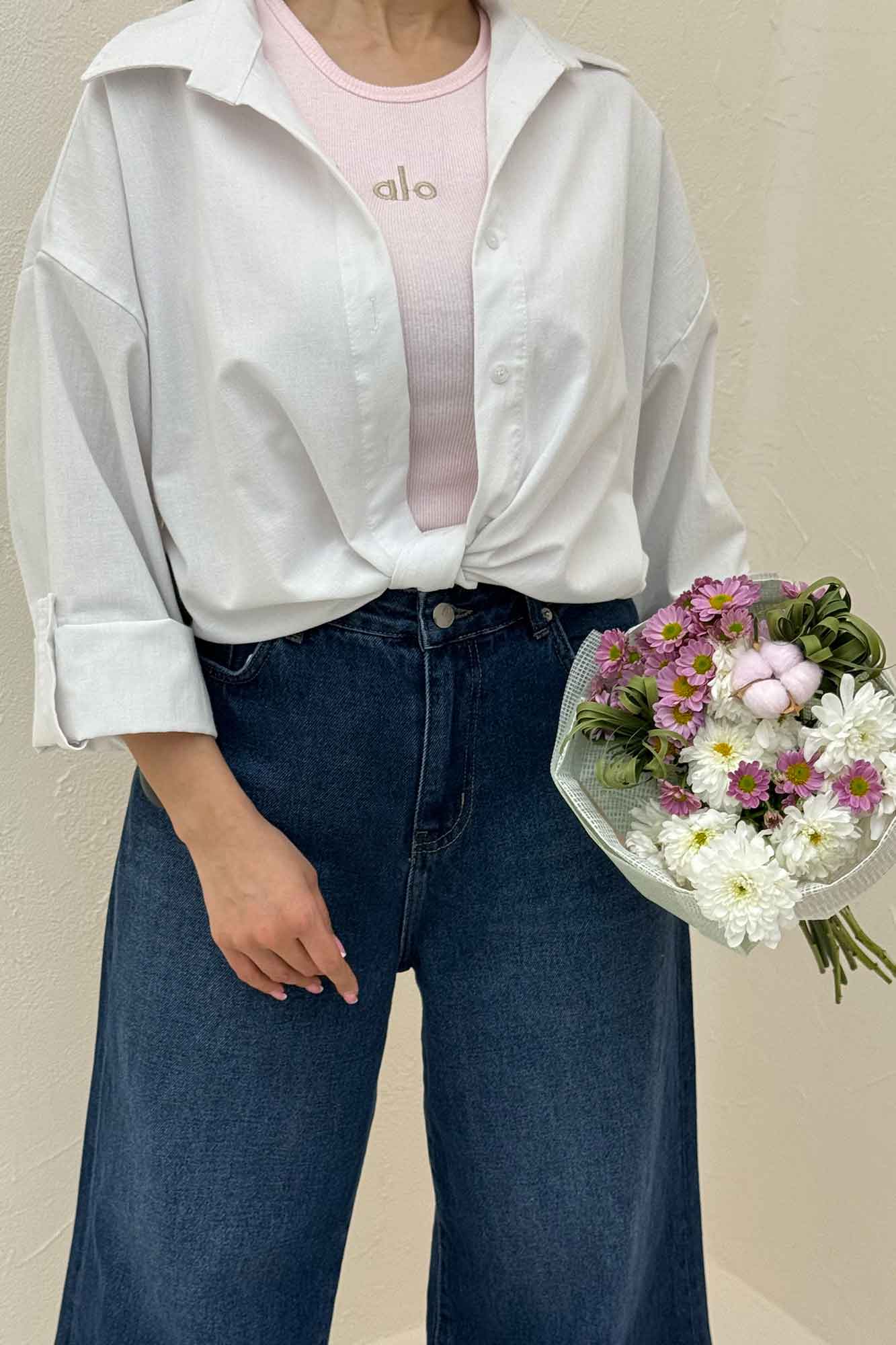 شومیز گره ای بیسیک لینن