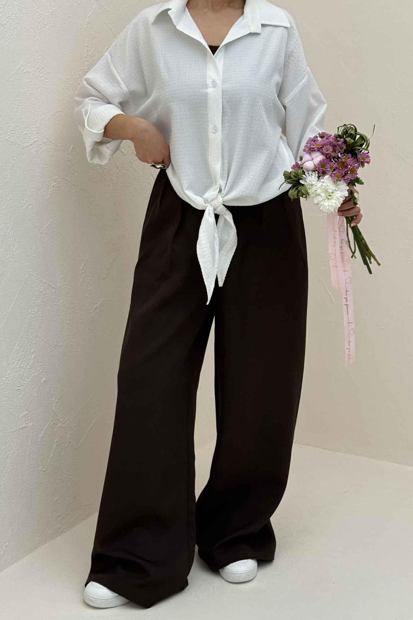 شومیز گره ای اطلس 