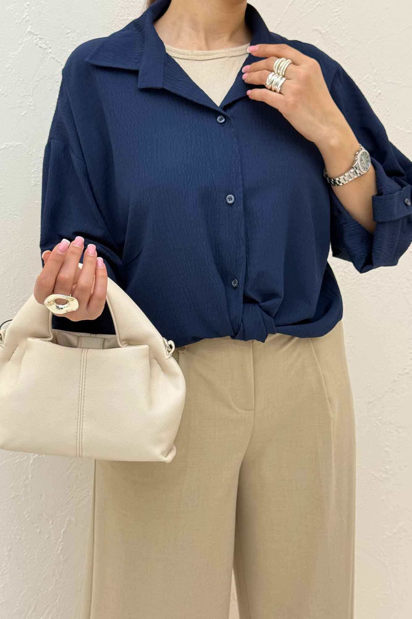 شومیز گره ای اطلس 