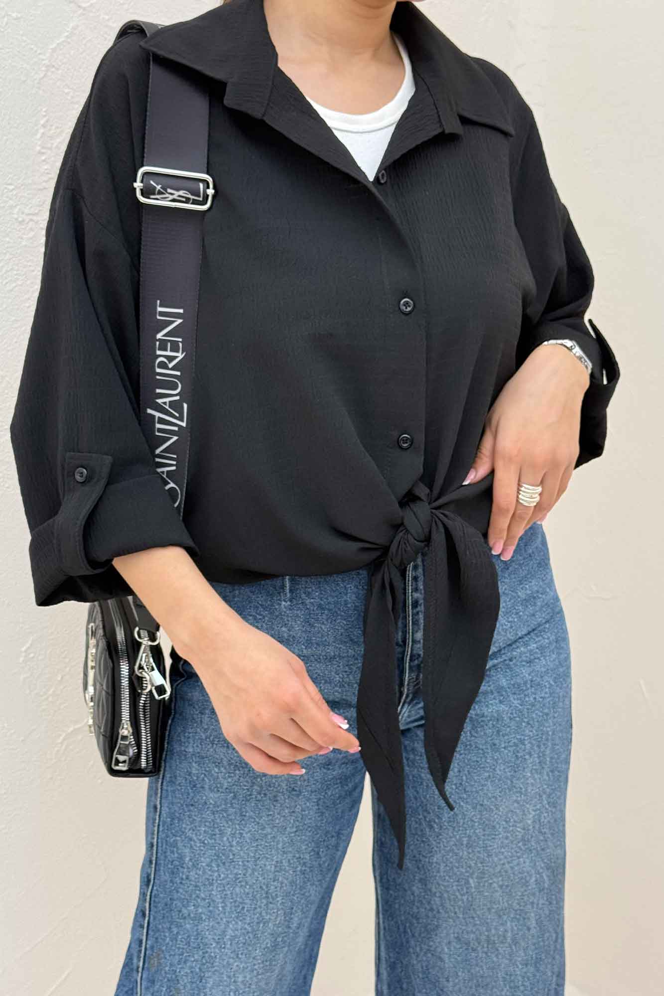 شومیز گره ای اطلس 