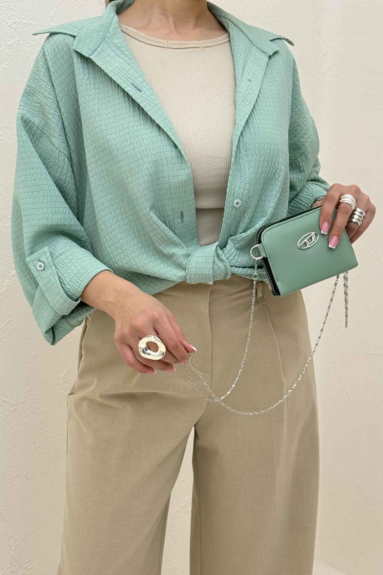 شومیز گره ای اطلس 