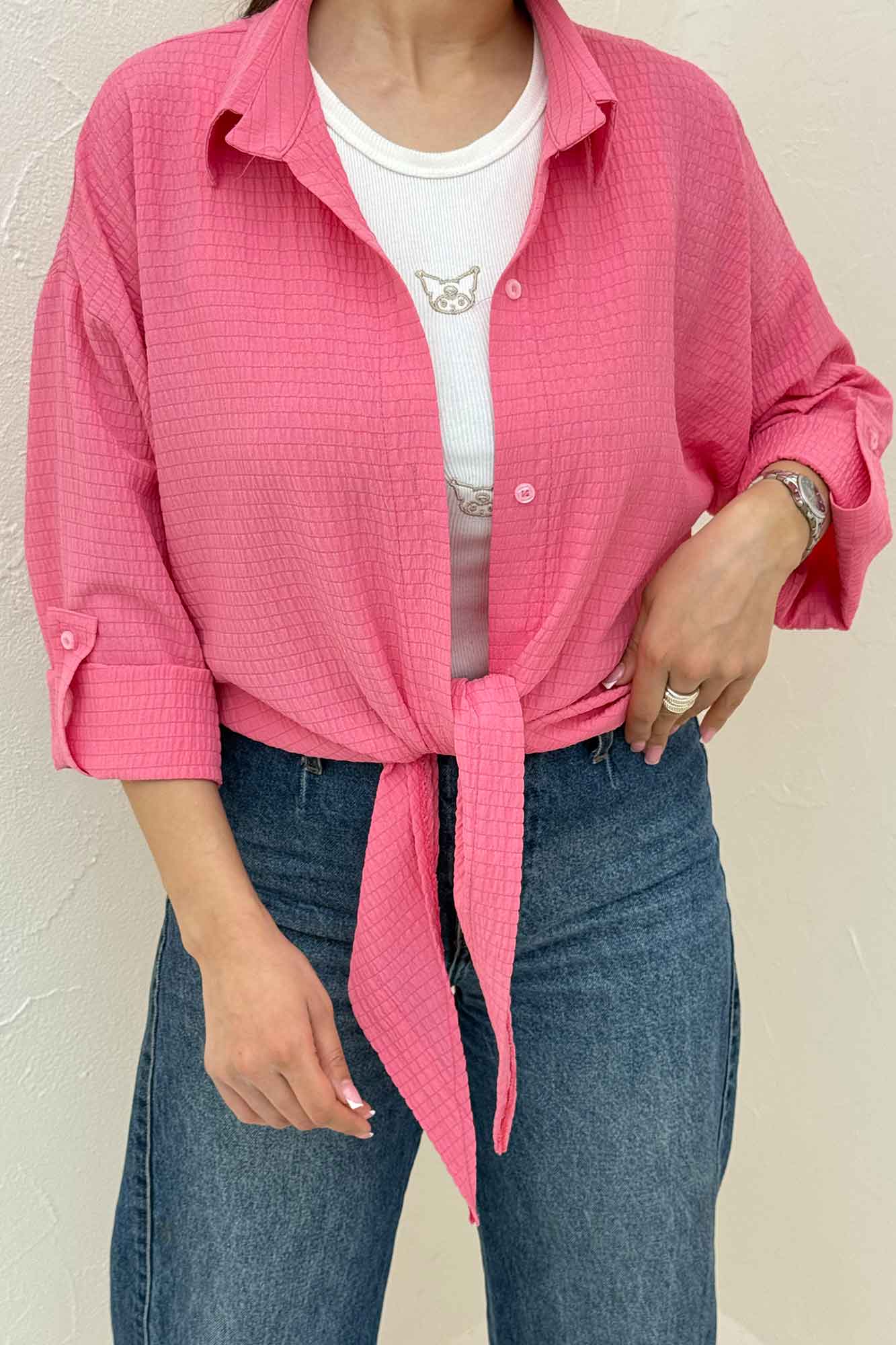 شومیز گره ای اطلس 