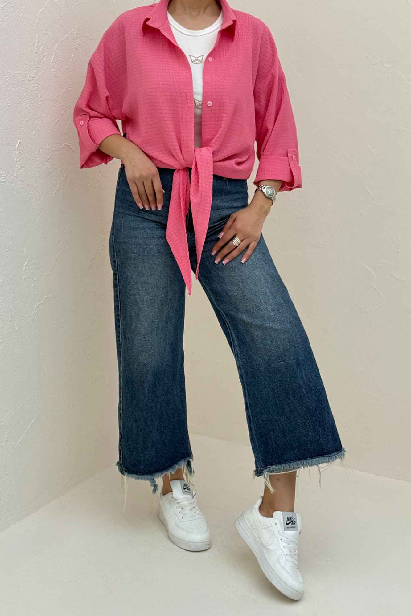 شومیز گره ای اطلس 