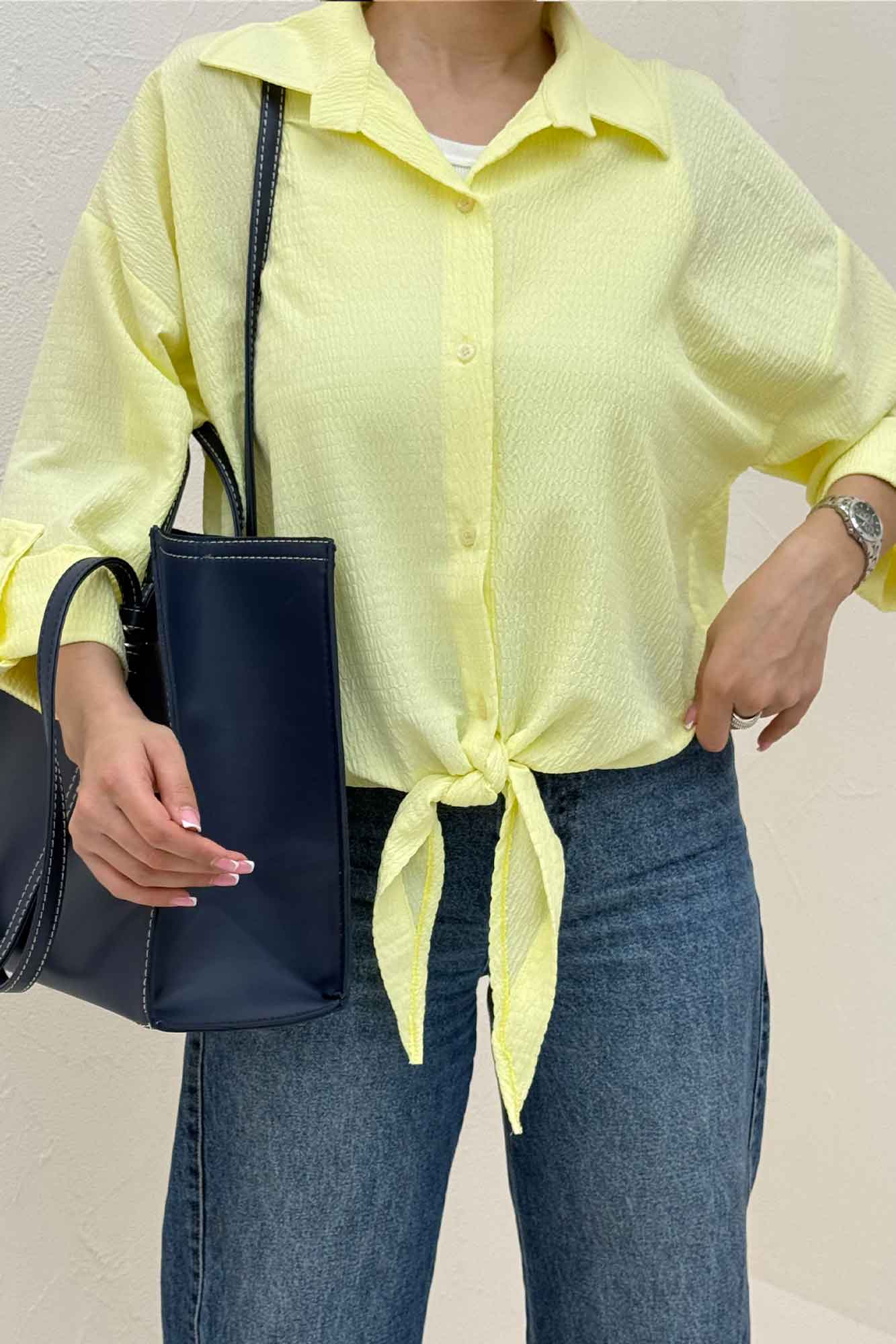 شومیز گره ای اطلس 