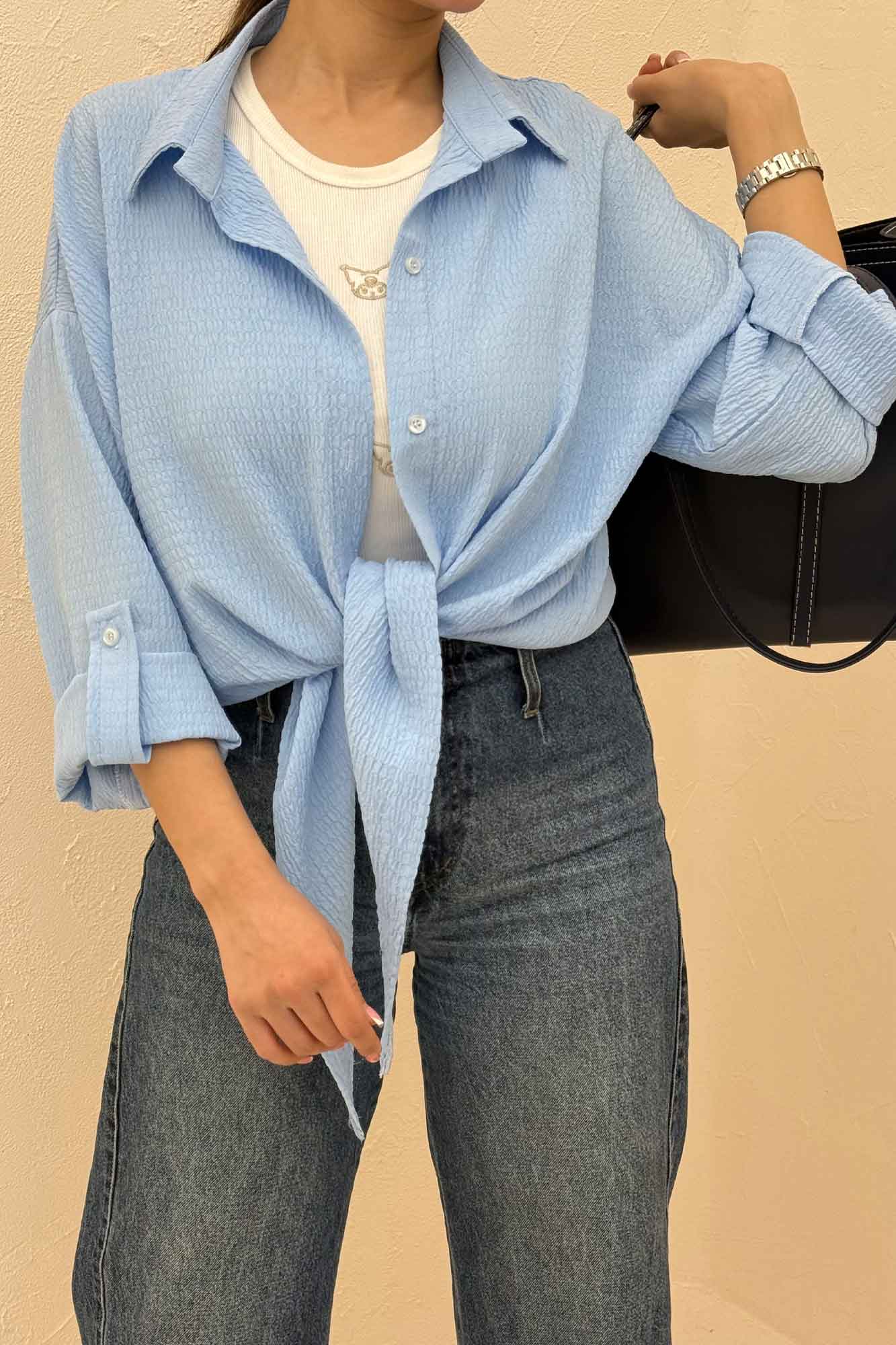 شومیز گره ای اطلس 