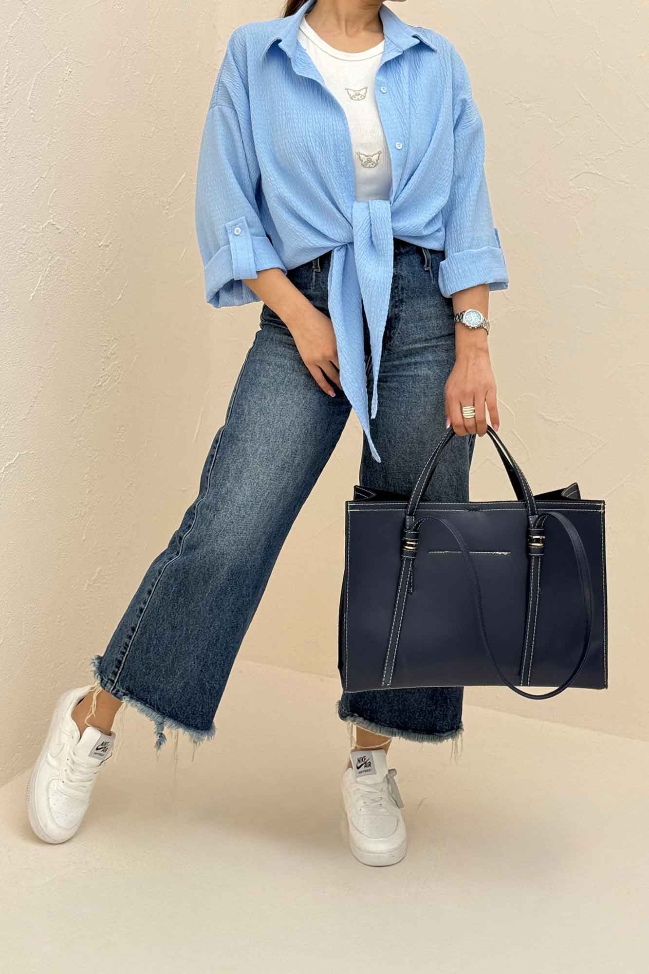 شومیز گره ای اطلس 