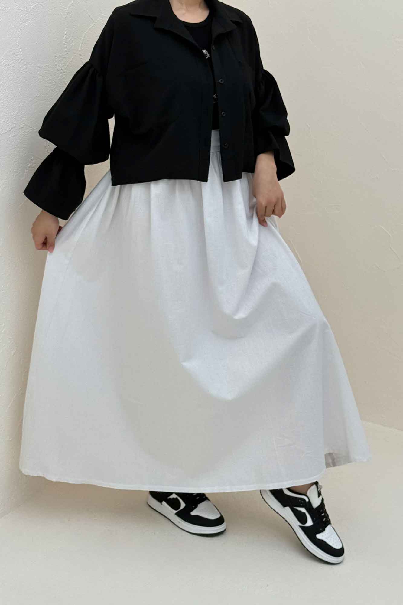 ست شومیز و دامن اطلس بلوسا