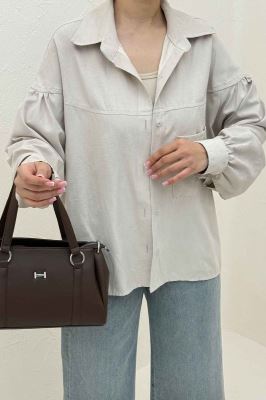 شومیز مانتویی آستین چین دار لاریسا