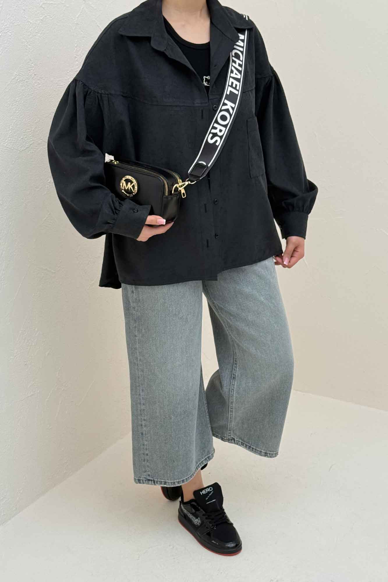 شومیز مانتویی آستین چین دار لاریسا