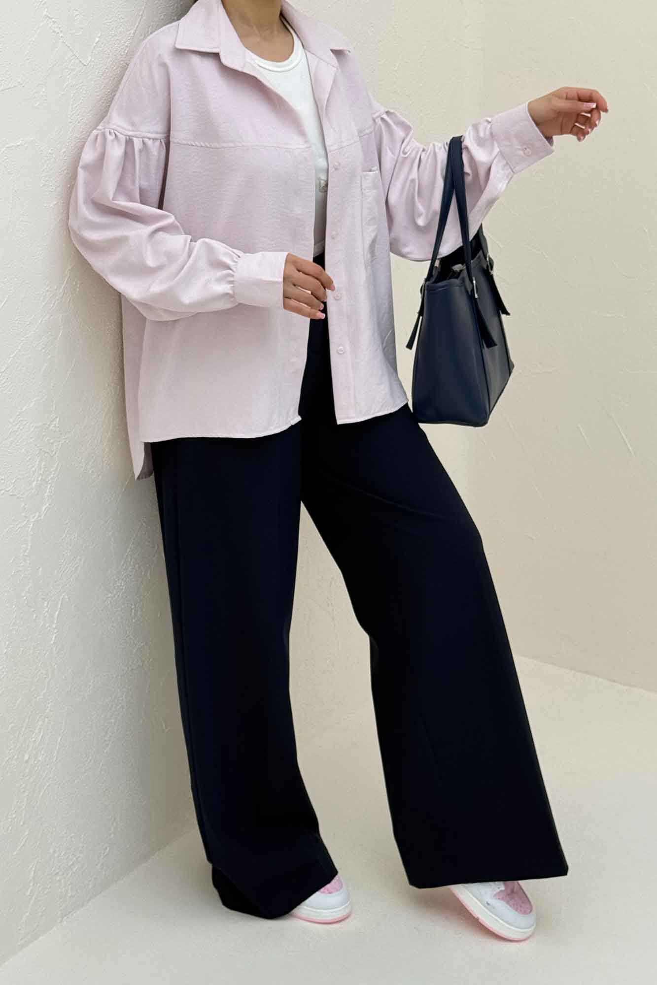 شومیز مانتویی آستین چین دار لاریسا