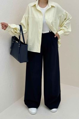 شومیز مانتویی آستین چین دار لاریسا