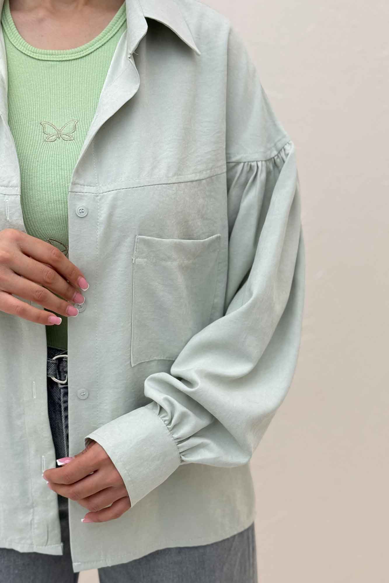 شومیز مانتویی آستین چین دار لاریسا