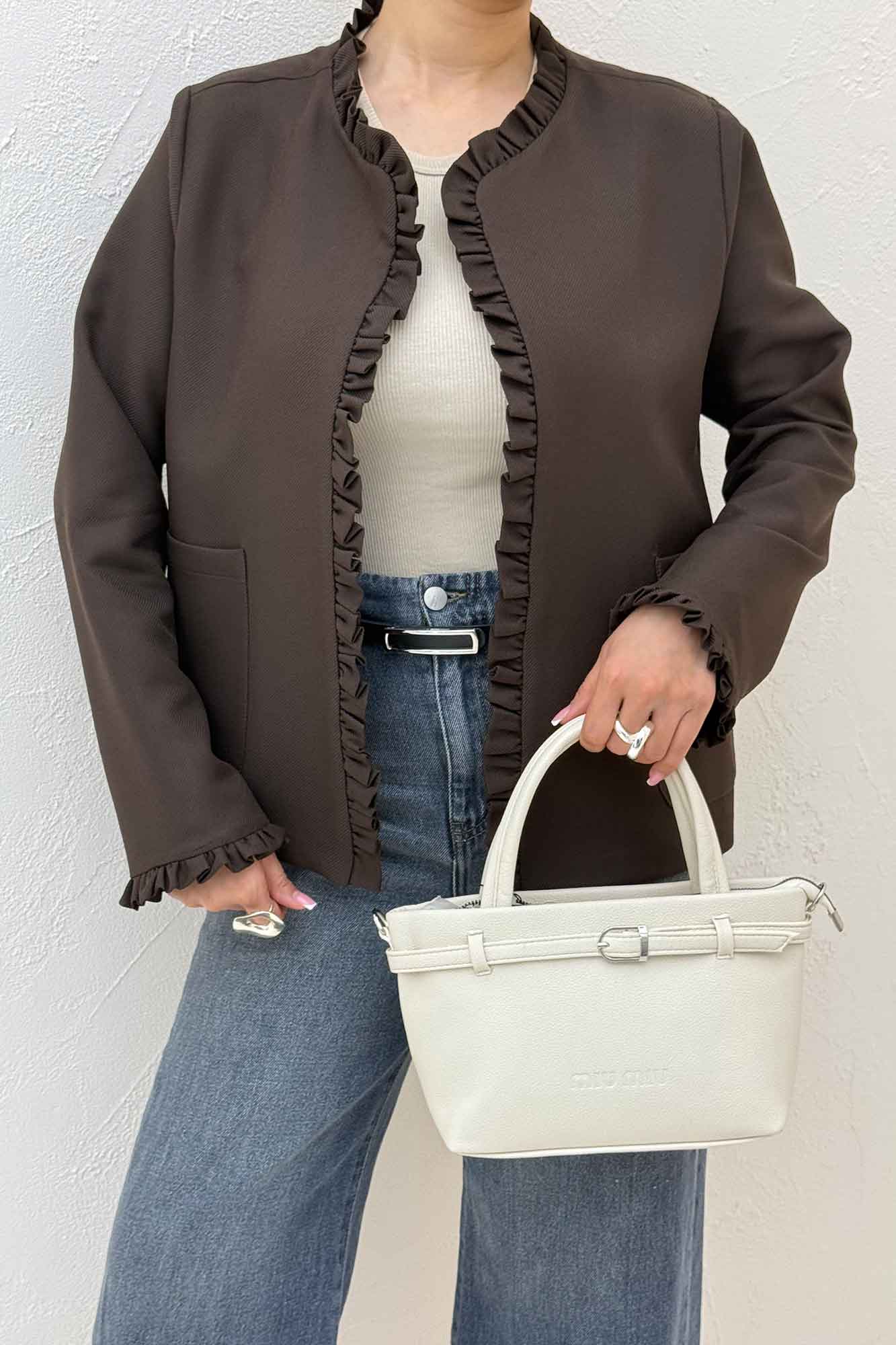 کت مازراتی کجراه لبه چین دار ERNEST