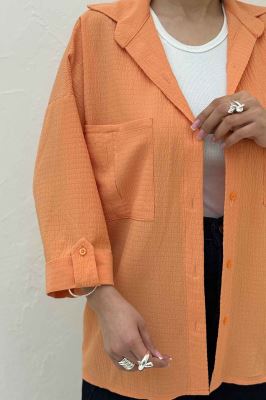 شومیز مانتویی آستین پاگن اطلس