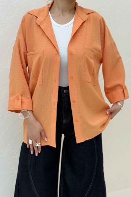 شومیز مانتویی آستین پاگن اطلس