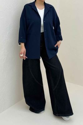 شومیز مانتویی آستین پاگن اطلس