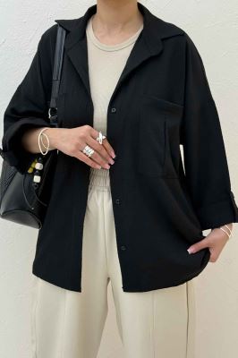 شومیز مانتویی آستین پاگن اطلس