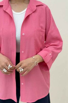 شومیز مانتویی آستین پاگن اطلس