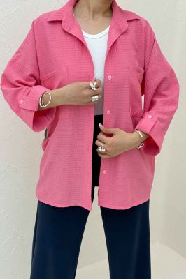 شومیز مانتویی آستین پاگن اطلس