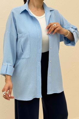 شومیز مانتویی آستین پاگن اطلس