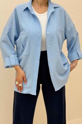 شومیز مانتویی آستین پاگن اطلس