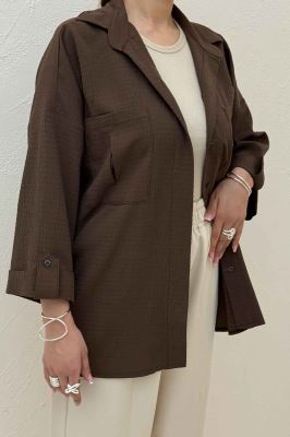 شومیز مانتویی آستین پاگن اطلس