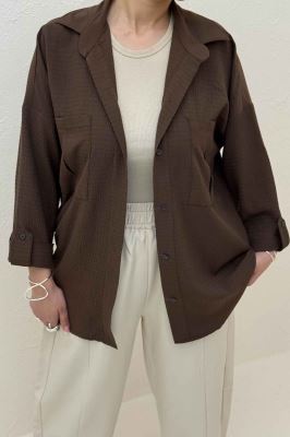 شومیز مانتویی آستین پاگن اطلس