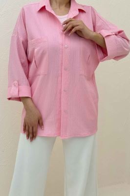 شومیز مانتویی آستین پاگن اطلس