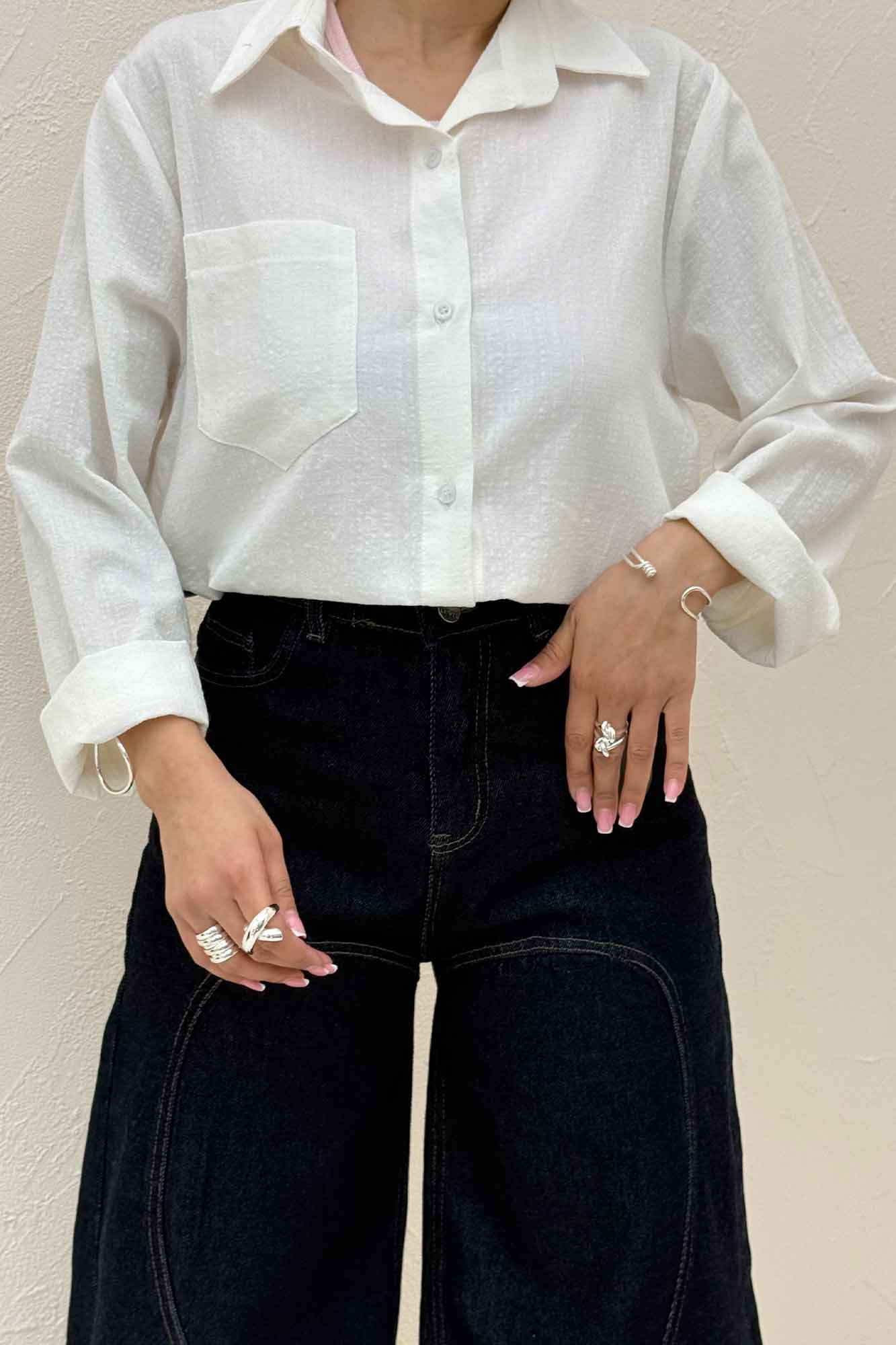 شومیز مانتویی تک جیب کادنزا کد 79