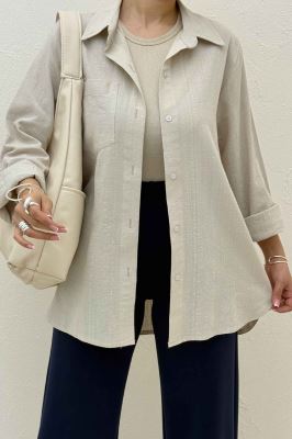 شومیز مانتویی تک جیب کادنزا کد 79