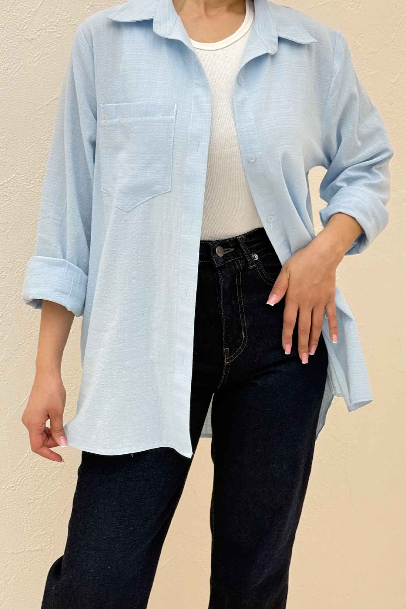 شومیز مانتویی تک جیب کادنزا کد 79