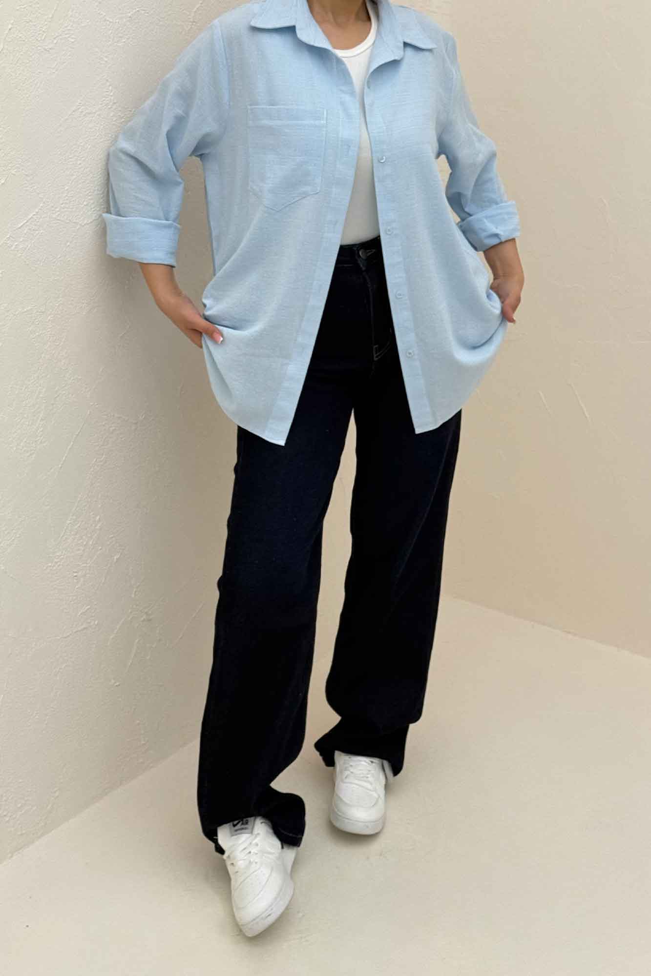 شومیز مانتویی تک جیب کادنزا کد 79