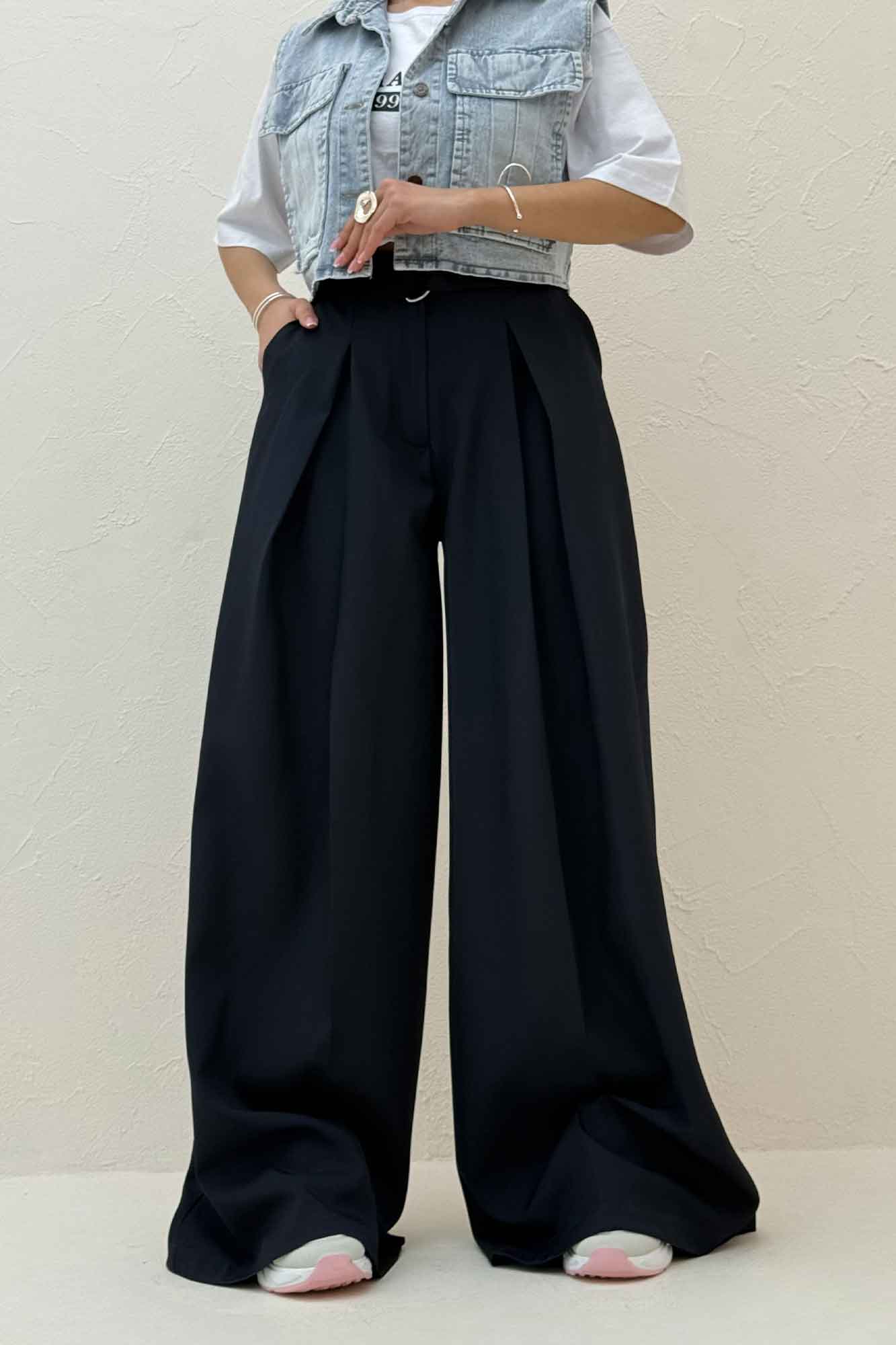 شلوار بزیاق بگ کمربند حلقه ای